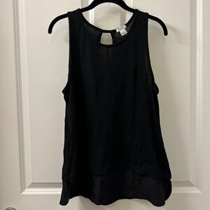 [J. Crew] Black Keyhole Tank